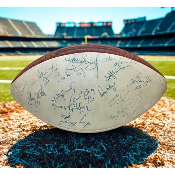 New York Giants 1981 Team Signed NFL Football Lawrence Taylor Rookie Year Rare