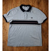 Fred Perry Polo Shirt Mens XL Blue Stripe Short Sleeve Collared Mod Casual