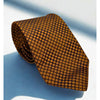 Gucci 100% Silk Tie Brown Gold Geometric Made in Italy Luxury Designer Necktie