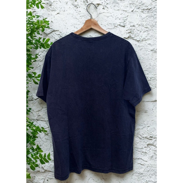 Kith x Coca-Cola Navy Logo T-Shirt Men’s Large L Rare Collab Hole Flaw