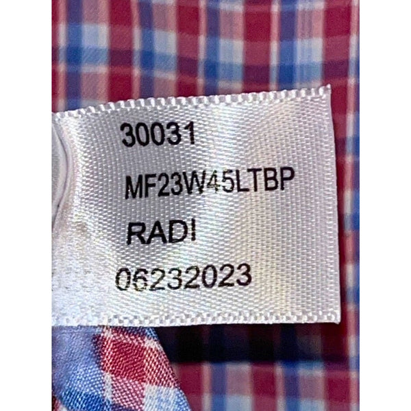 Peter Millar Crown Sport Summer Comfort Ashbury Plaid Performance Shirt Sz M