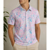 Birdie Bound Polo XL NWT Pastel Palms Floral Golf Shirt UPF 50 Stretch
