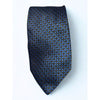 Fendi Roma Silk Tie Handmade Italy Blue Gold Geometric Pattern Luxury Designer