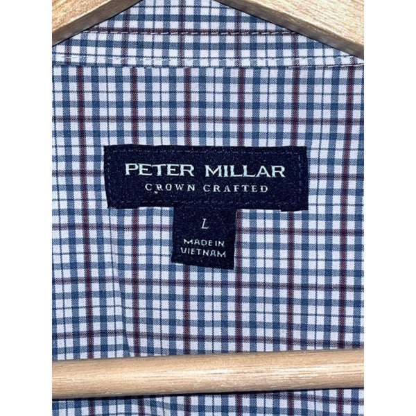 Peter Millar Crown Crafted Fitch Poplin Shirt L Performance Plaid NWOT $200