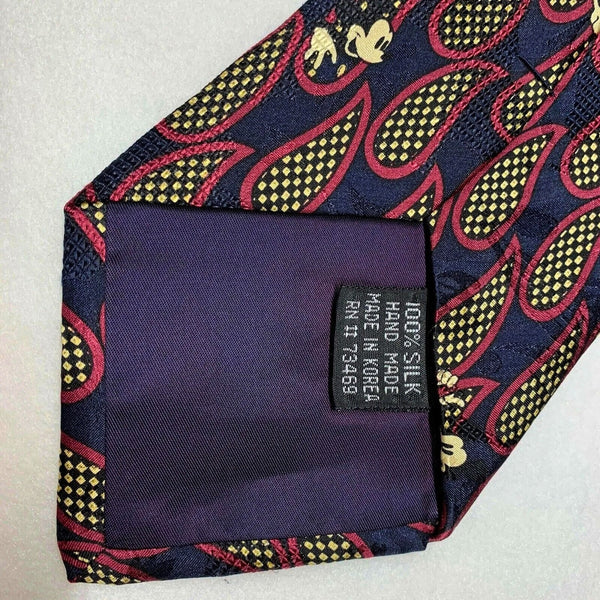 Mickey Mouse Vintage Mickey Inc 4″ x 59″ Graphic Tie Hidden Mickey 100% Silk