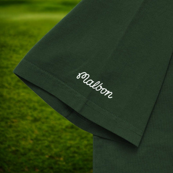 Malbon Golf Buckets Knockout Tee Shirt Green Made USA Garment Dyed Men's Large
