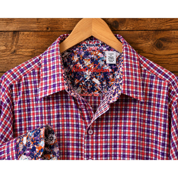 Robert Graham Textured Geometric Flip Cuff Classic Fit Shirt Sz. 2XL