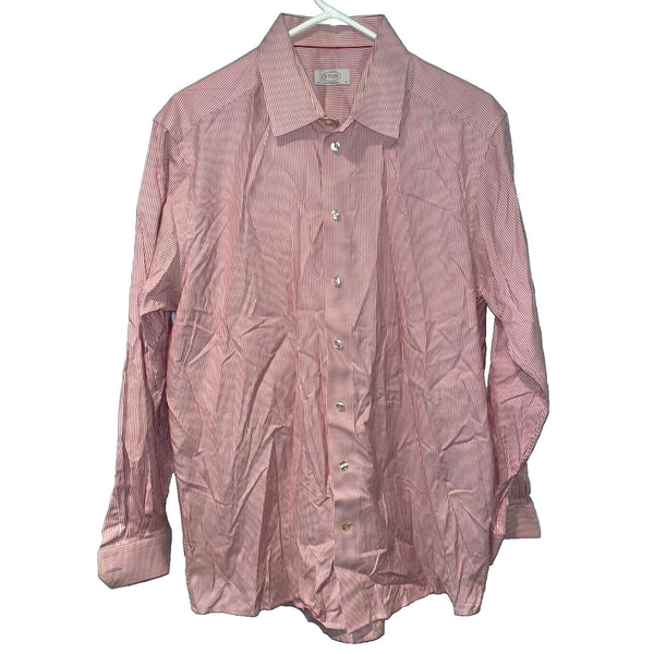 ETON Slim Button Down Dress Shirt Spread Collar Striped 17 43