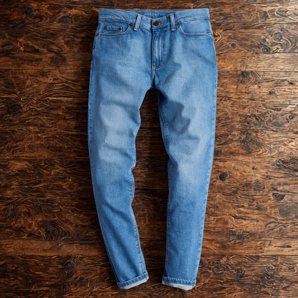 Mott & Bow Benson Straight Jeans Mens 33x32 Light Blue Comfort Stretch Denim EUC