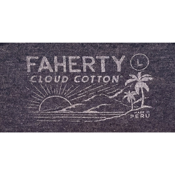 Faherty Cloud Cotton Henley Men's L Navy Heather Pima Modal Super Soft Peru