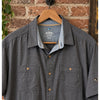 Kuhl Karib Stripe Shirt Men's XL Gray Short Sleeve Performance Button Up 7460