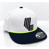 LIV Golf Flexfit 110 Rope Snapback Hat White Navy Adjustable Yupoong