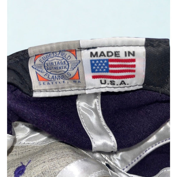 Yale University Ebbets Field Flannels Wool Strapback Hat Cap USA Rare Purple