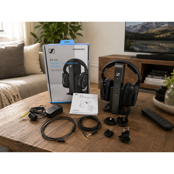 Sennheiser RS 175 Digital TV Wireless Over-Ear Headphones Open Box Complete HDR