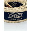 Polo Ralph Lauren Nautical Rope Belt Size 38 Lighthouse Knots D-Ring Vintage