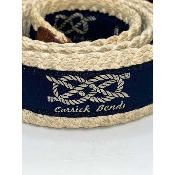 Polo Ralph Lauren Nautical Rope Belt Size 38 Lighthouse Knots D-Ring Vintage