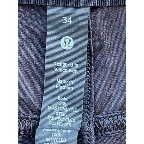 Lululemon ABC Slim-Fit Trouser Warpstreme Black Men’s 34x34 NWOT 5 Pocket