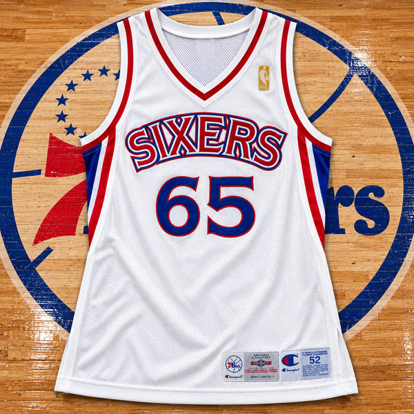 Philadelphia 76ers Team Issued Champion Jersey 52 +4 Cooper 65 Iverson Rookie Yr