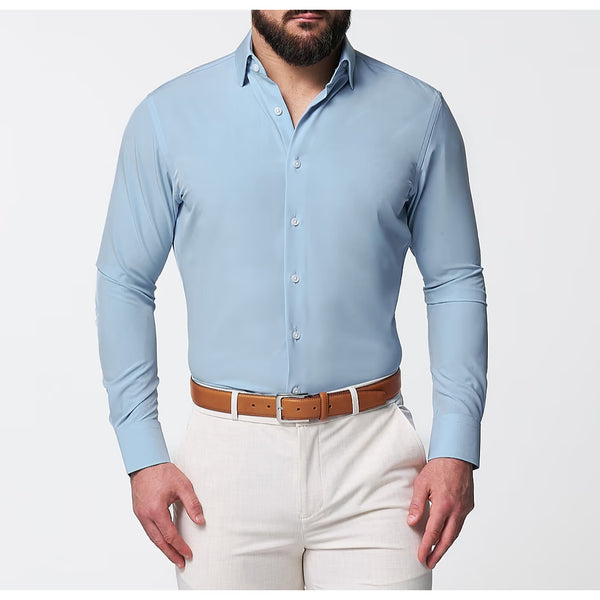State & Liberty The Bellamy Blue Athletic Fit Dress Shirt Sz. Large NWOT Stretch