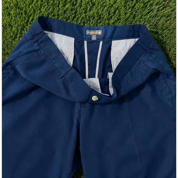 Peter Millar Crown Sport Salem Performance Shorts Mens 38 Blue Golf Wicking 9"