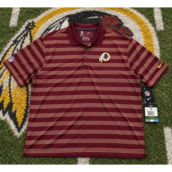 Washington Redskins Nike Dri-FIT NFL On Field Striped Polo Shirt 3XL NWT Rare