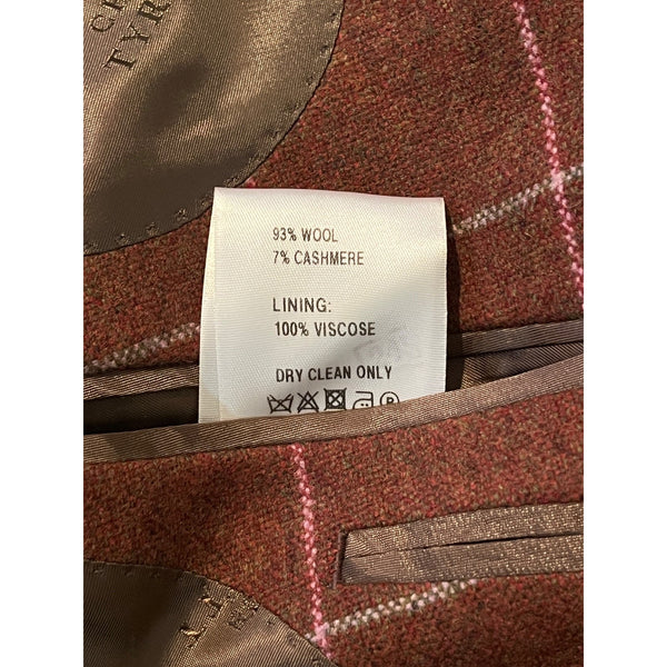 Charles Tyrwhitt Wool Cashmere Windowpane Blazer Sport Coat 42R English Cloth