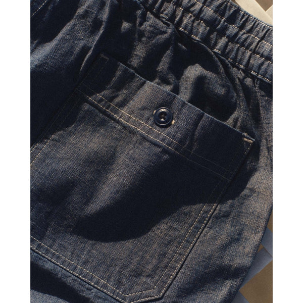 Taylor Stitch Breakwater Shorts XL Washed Indigo Chambray Organic Cotton NWOT