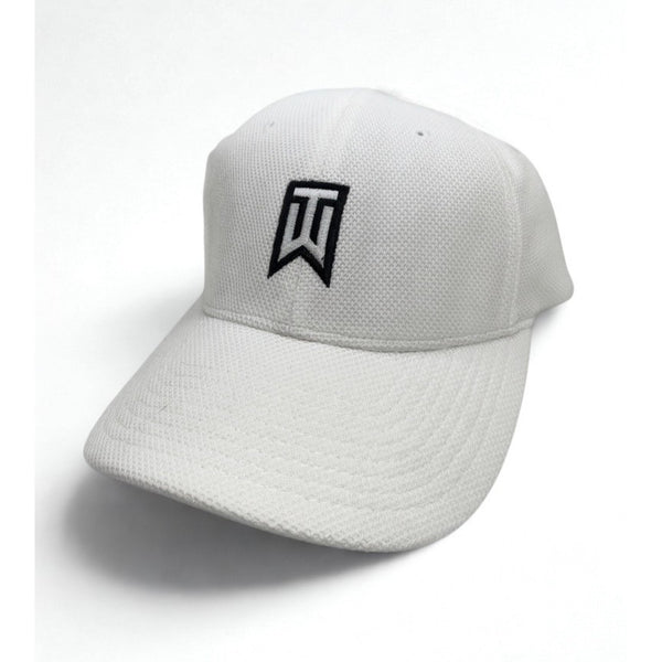Nike Golf Tiger Woods TW White Flex Fit Mesh Hat Cap M/L Vintage Dri-FIT Rare
