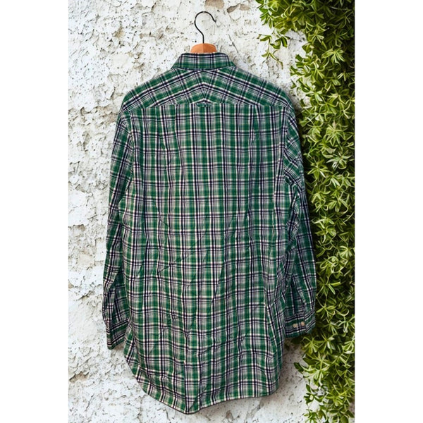 Charles Tyrwhitt Poplin Weave Dress Shirt Non Iron Extra Slim Fit Check Sz. L