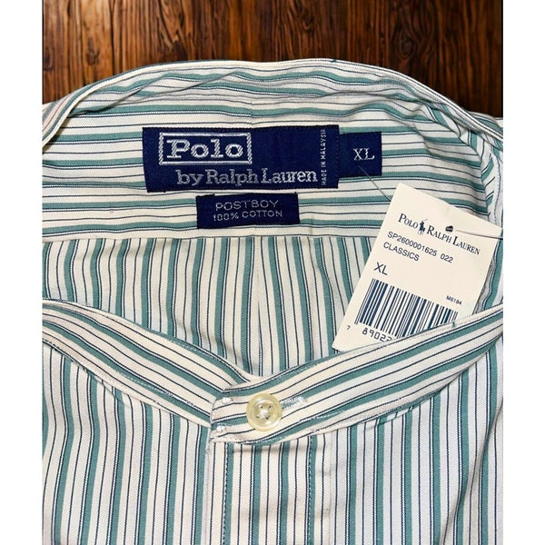 Polo Ralph Lauren Postboy Striped Button Shirt XL Deadstock NWT Vintage