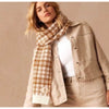 Timberland Scarf Buffalo Plaid Beige Off-White FabFitFun Fall 2023 10" x 68" $60