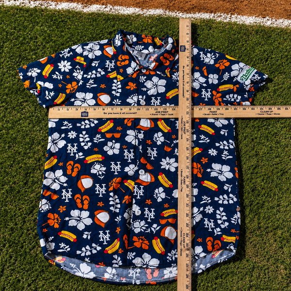 New York Mets Nathan's Hot Dog Hawaiian Shirt Sz. Large SGA BDA Sports Giveaway