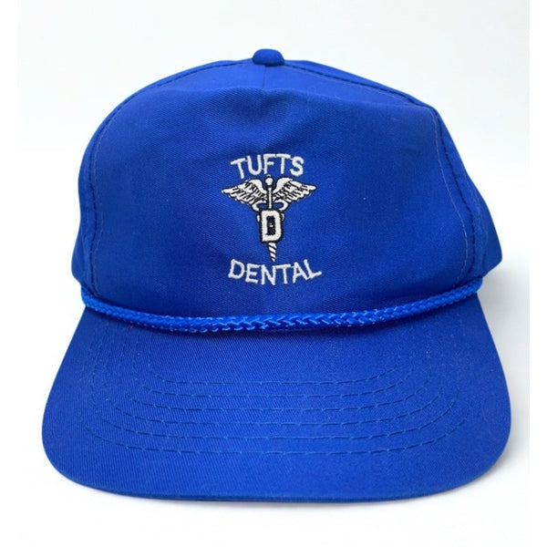 Tufts University Dental Vintage Leather Strapback Hat Cap Made In Korea Rare