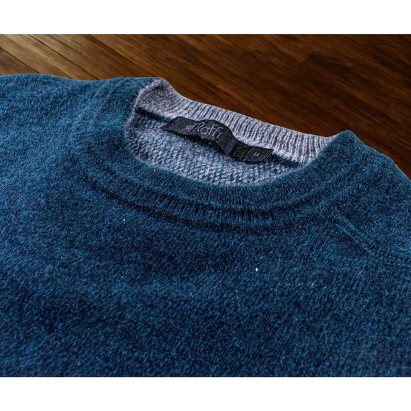 Raffi 100% Cashmere Crew Neck Sweater Blue Green Men’s Size M Luxury Knit