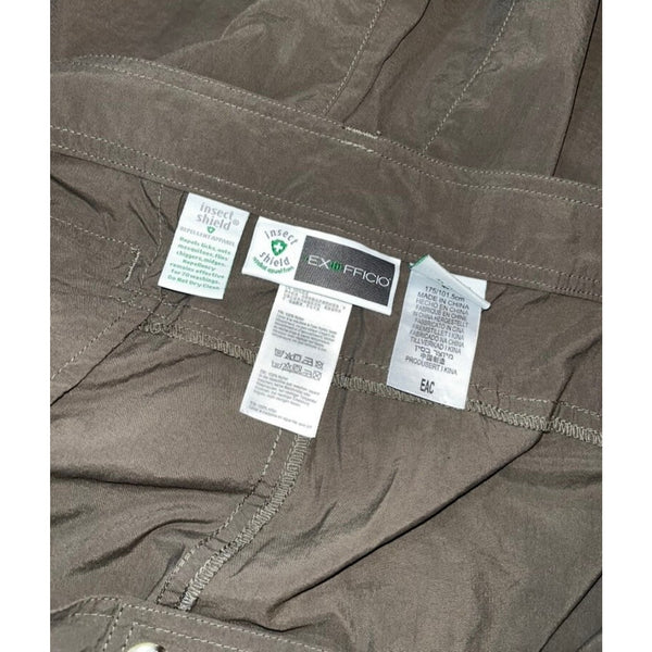 ExOfficio Insect Shield Convertible Hiking Pants Brown Green 40x30 Zip Off EUC