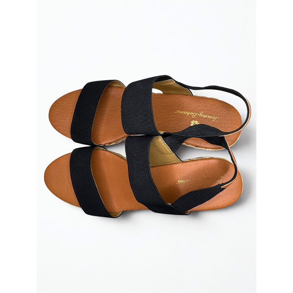 Tommy Bahama Sakura Elastic Wedge Sandals Black Sz 10