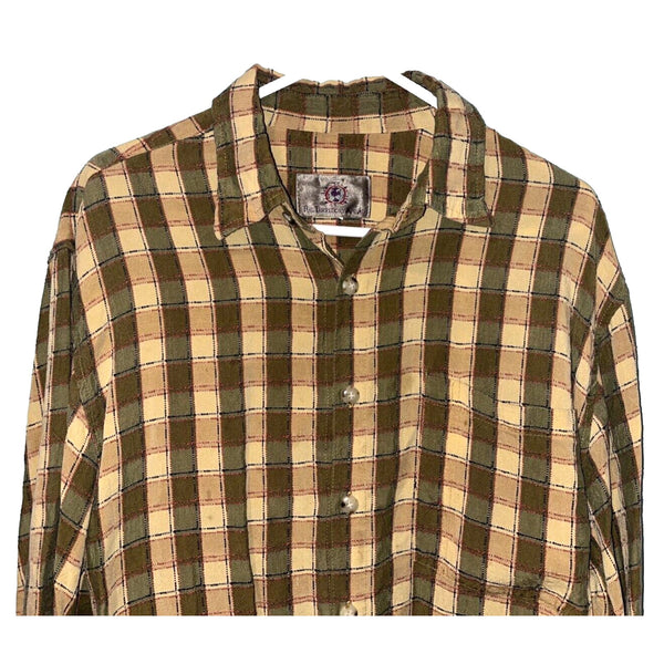 The Territory Ahead Textured Plaid Explorers Shirt Mens L Vintage 90s