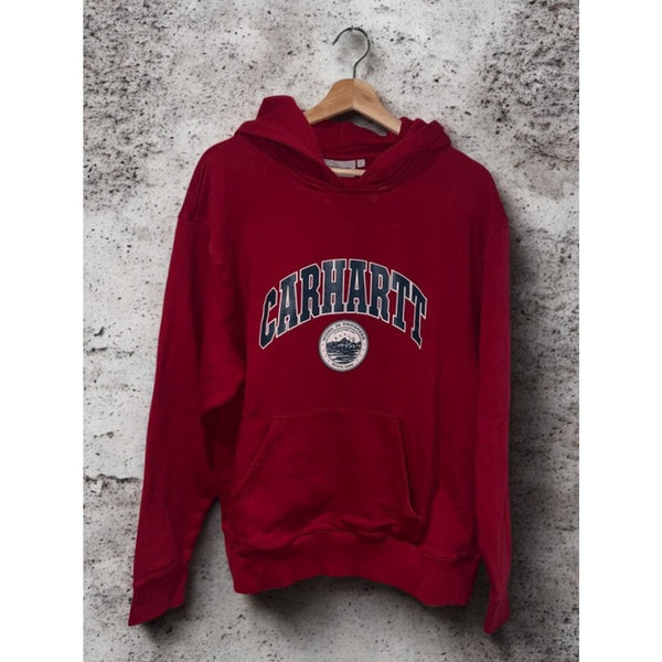 Carhartt WIP Berkeley Hoodie Arrow Red Sweatshirt Mens L Loose Fit EUC