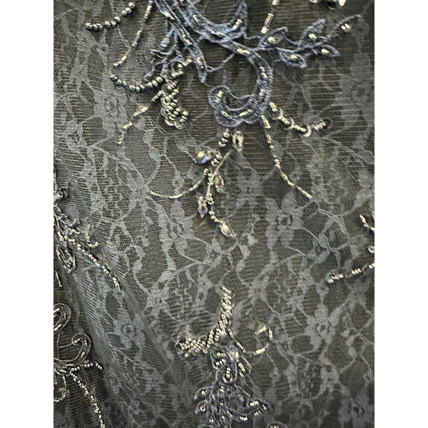 Ivonne D For Mon Cheri ID310 Scoop Neck Embroidered Navy Dress Sz. 12 (SAMPLE)