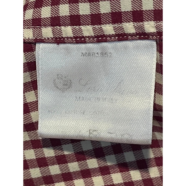 Loro Piana Italy Cotton Flannel Red Gingham Button Down Shirt Men's 3XL MAB1852