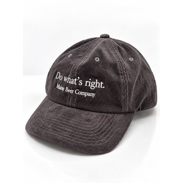 Maine Beer Company Do What's Right Corduroy Hat Cap Adjustable Strapback Gray