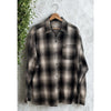 CALTOP Pewter Gray Ombre Old School Lowrider Chicano Biker Flannel Shirt XL NWOT