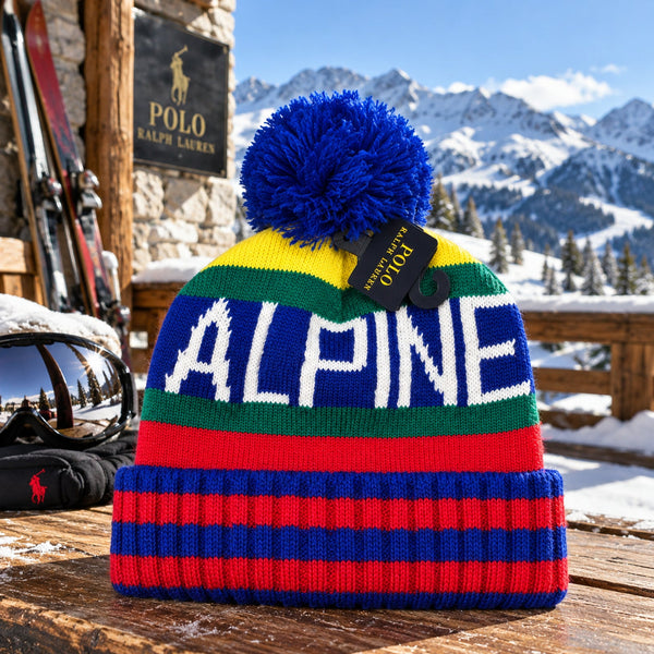 Polo Ralph Lauren Hi Tech Alpine Ski Pom Pom Beanie Hat 2018 Rare NWT