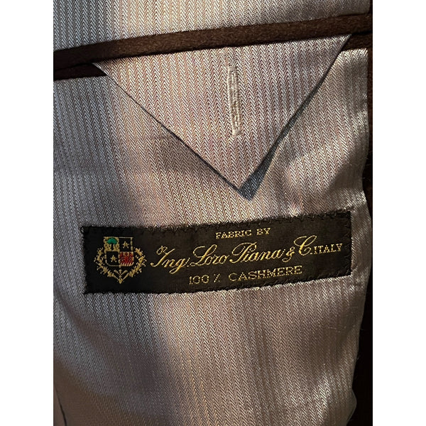 Valenza Loro Piana Cashmere Blazer Men's 44L Brown Sport Coat Made Canada