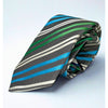 Eton Silk Neck Tie Made in England Blue Green Black White Striped Luxury Tie