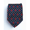 Gucci Paolo Equestrian Silk Tie Navy Gold Red Geometric Horsebit Italy