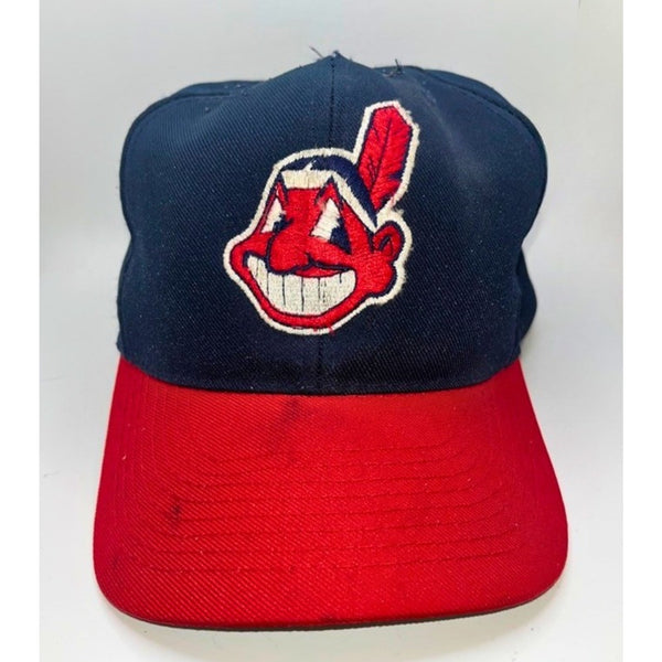 Cleveland Indians Wahoo Blockhead Snapback MLB Hat American Needle Vintage