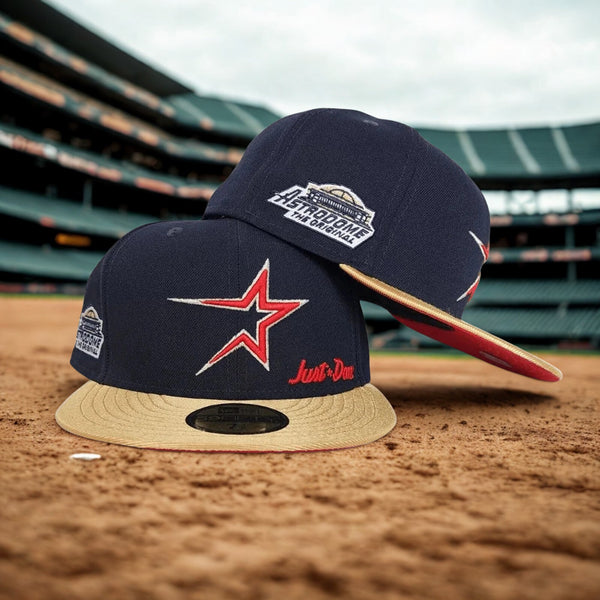Houston Astros Astrodome Just Don New Era 59FIFTY Fitted Hat 7 1/8 Navy Rare