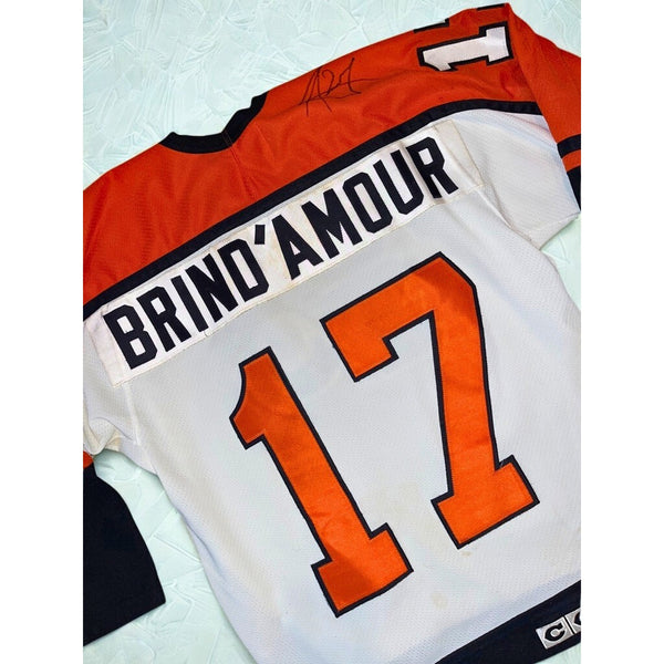Philadelphia Flyers Rod Brind’Amour Signed Vintage Practice Worn CCM Jersey
