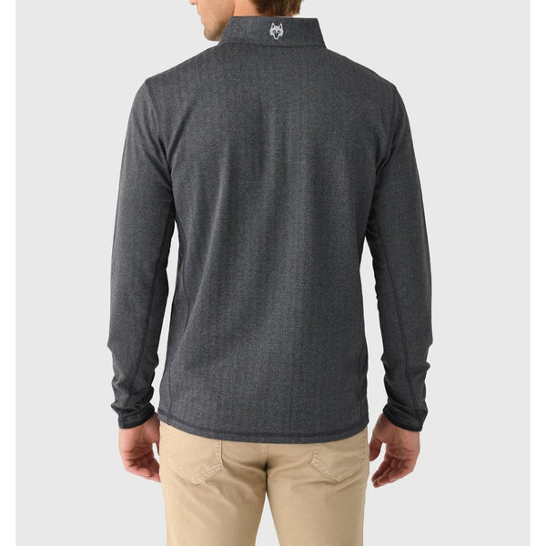 Greyson Tate Mockneck Pullover Men's M Gray Herringbone 1/4 Zip Golf Stretch